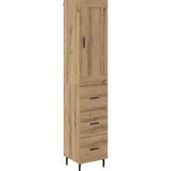 Armoires & Meubles De Rangement-vidaXL Haut Armoire avec tiroir Chêne artisanal 34,5 x 34 x 180 cm ch&ecirc;ne artisanal