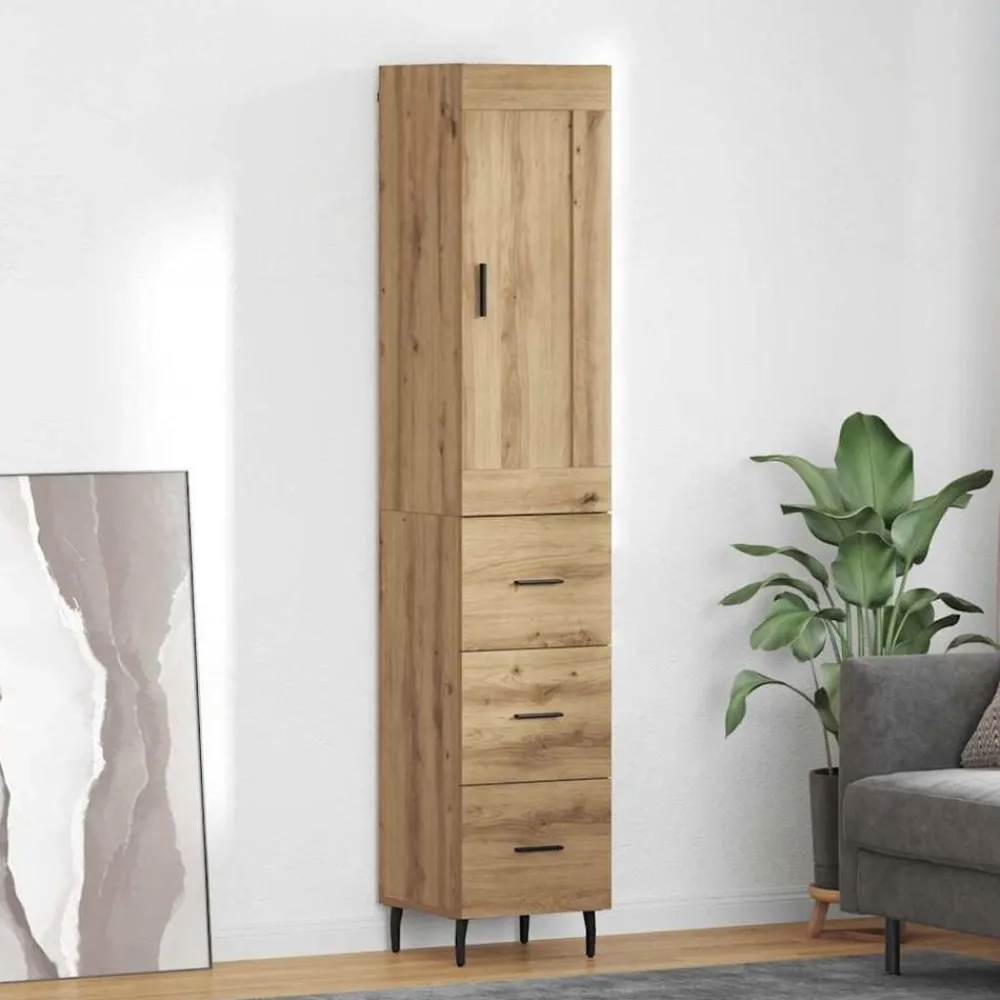 Armoires & Meubles De Rangement-vidaXL Haut Armoire avec tiroir Chêne artisanal 34,5 x 34 x 180 cm chêne artisanal