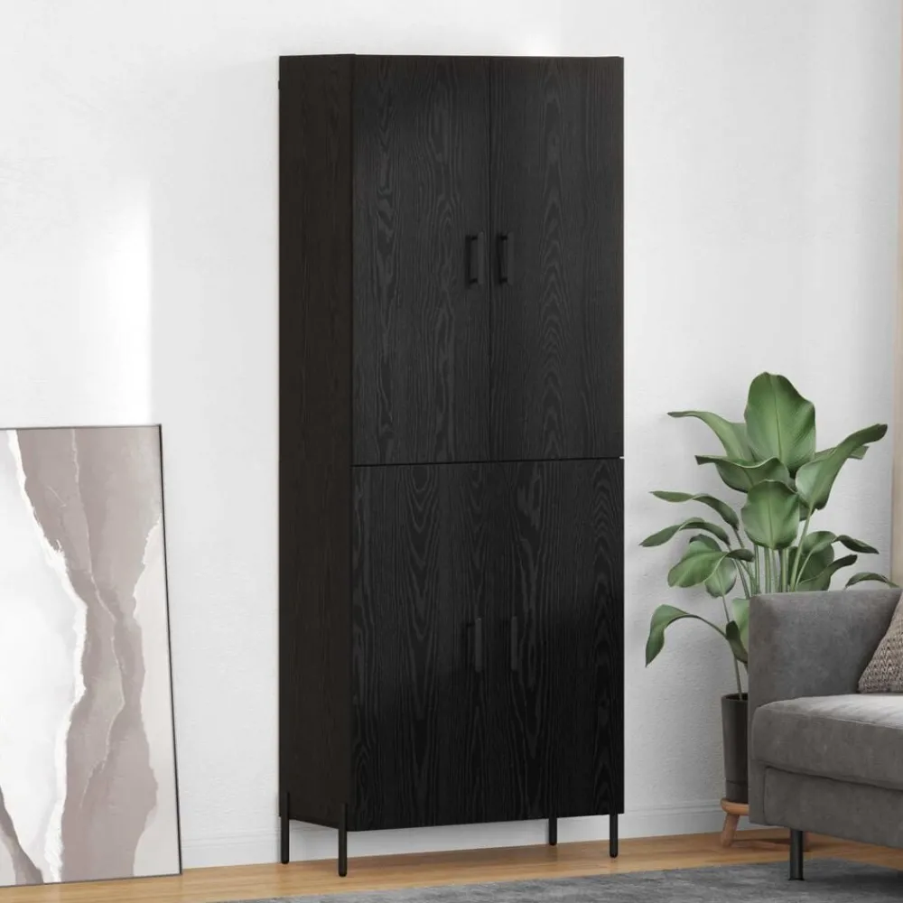 vidaXL Haut Armoire Chêne noir 69,5 x 34 x 180 cm Bois d'ingénierie