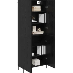 vidaXL Haut Armoire Chêne noir 69,5 x 34 x 180 cm Bois d'ingénierie