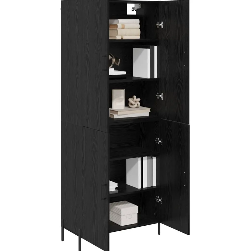 vidaXL Haut Armoire Chêne noir 69,5 x 34 x 180 cm Bois d'ingénierie
