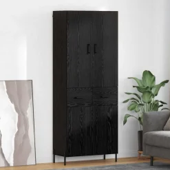 Armoires & Meubles De Rangement-vidaXL Haut Armoire Chêne noir 69,5 x 34 x 180 cm Bois d'ingénierie Ch&ecirc;ne noir
