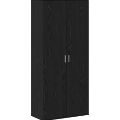 Produits Ménagers-vidaXL Haut de Mobilier Chêne noir 80 x 39 x 178 cm Bois d'ingénierie Ch&ecirc;ne noir