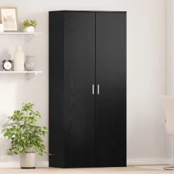 Produits Ménagers-vidaXL Haut de Mobilier Chêne noir 80 x 39 x 178 cm Bois d'ingénierie Ch&ecirc;ne noir