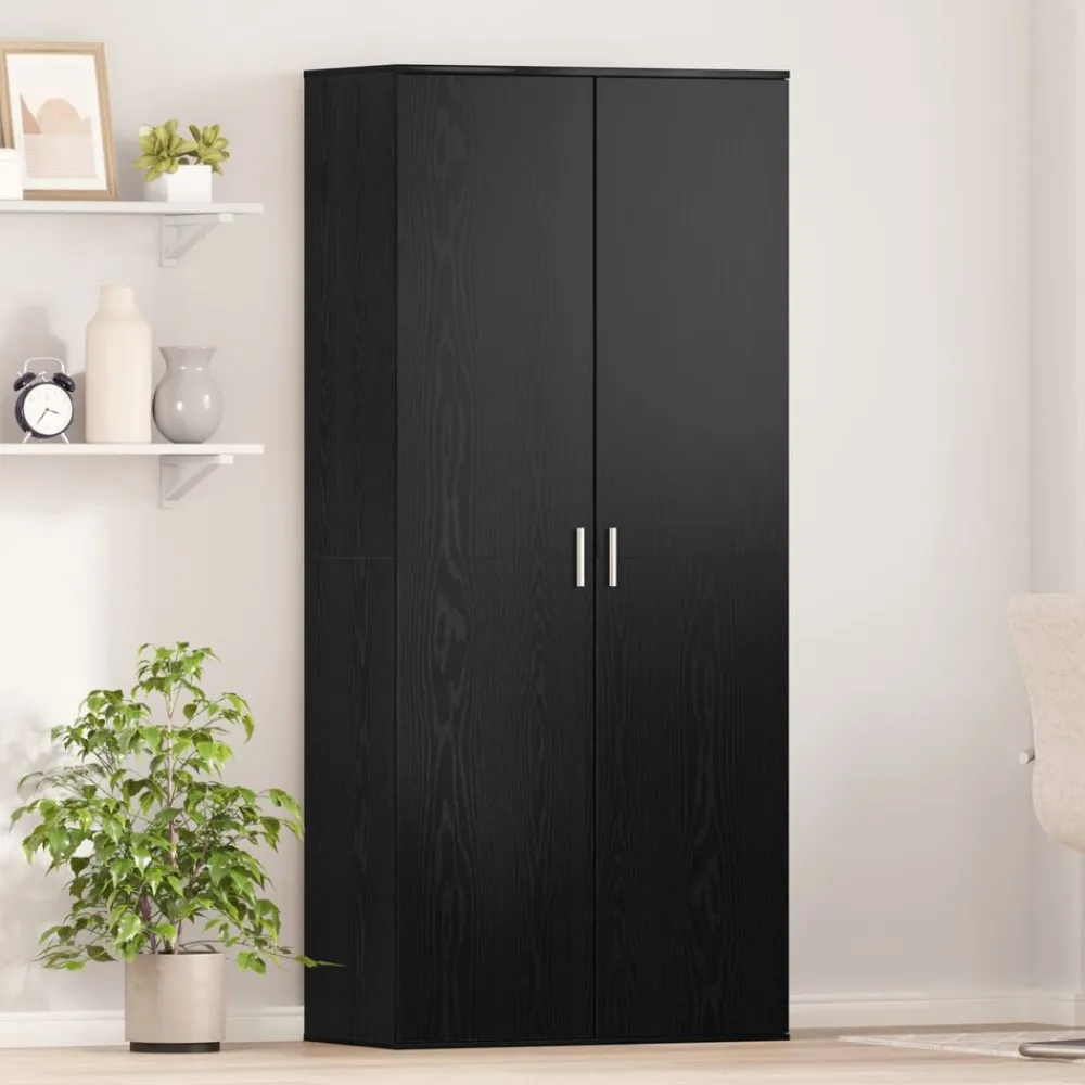 Produits Ménagers-vidaXL Haut de Mobilier Chêne noir 80 x 39 x 178 cm Bois d'ingénierie Chêne noir