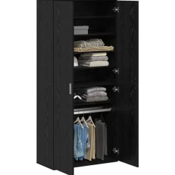 Produits Ménagers-vidaXL Haut de Mobilier Chêne noir 80 x 39 x 178 cm Bois d'ingénierie Chêne noir