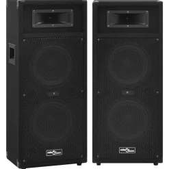 vidaXL Haut-parleurs de scène passives professionnelles Hifi 2pcs noir
