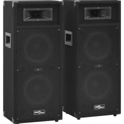 vidaXL Haut-parleurs de scène passives professionnelles Hifi 2pcs noir