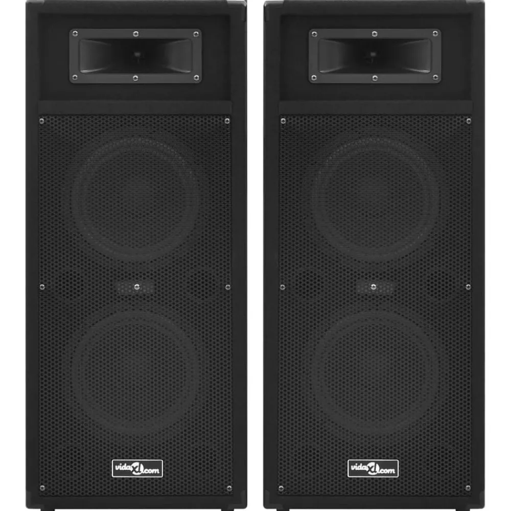vidaXL Haut-parleurs de scène passives professionnelles Hifi 2pcs noir