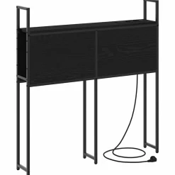 vidaXL Headboard de Rangement avec Station de Charge Chêne noir