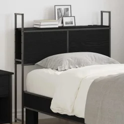 vidaXL Headboard de Rangement avec Station de Charge Chêne noir