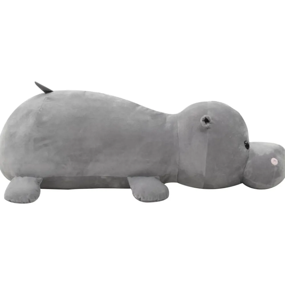 vidaXL hippopotame en peluche Gris