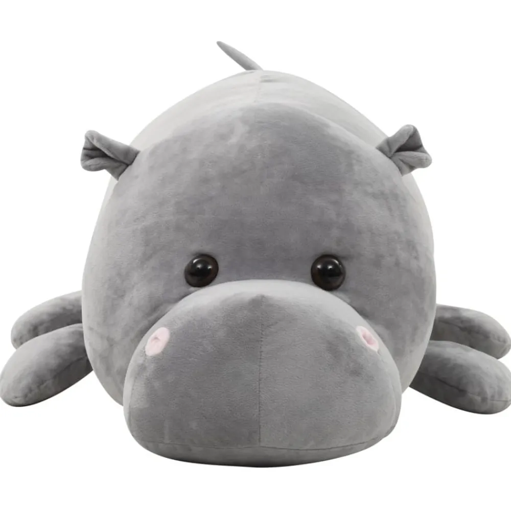 vidaXL hippopotame en peluche Gris