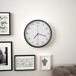 vidaXL Horloge murale radioguidée Mouvement à quartz 31 cm Blanc/noir