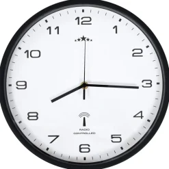 vidaXL Horloge murale radioguidée Mouvement à quartz 31 cm Blanc/noir