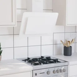 vidaXL Hotte murale 60 cm Acier inoxydable et verre trempé