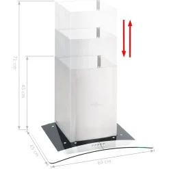 vidaXL Hotte murale 60 cm Acier inoxydable 756 m³/h LED