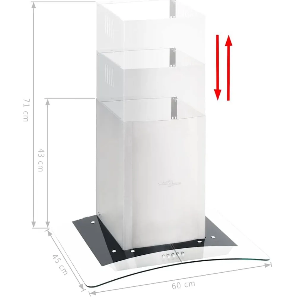 vidaXL Hotte murale 60 cm Acier inoxydable 756 m³/h LED