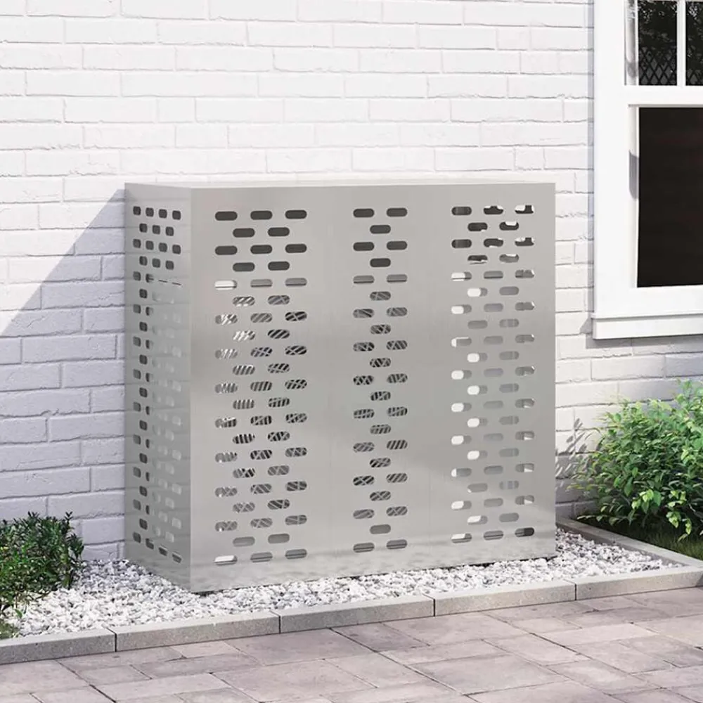 Accessoires Pour Appareils Électroménagers-vidaXL Housse de climatiseur Argent 110 x 50 x 105 cm Acier inoxydable