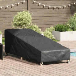 vidaXL Housse de meubles d'extérieur Noir 195 x 76 x 82 cm