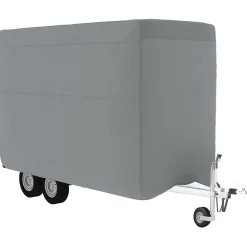 vidaXL Housse de remorque chevaux gris 334x148x230 cm tissu non tissé