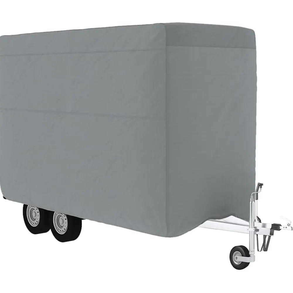 vidaXL Housse de remorque chevaux gris 334x148x230 cm tissu non tissé