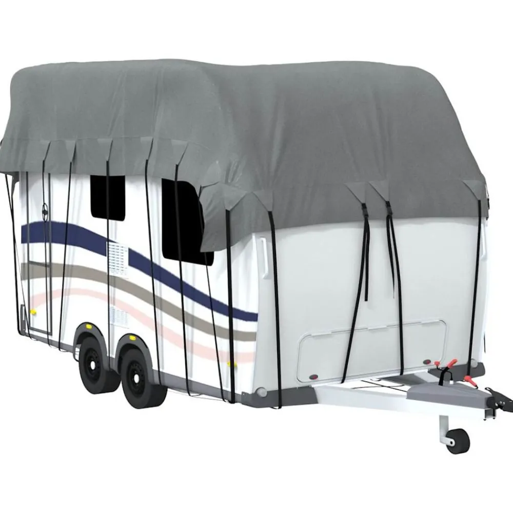 vidaXL Housse de toit de caravane gris tissu non tissé
