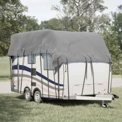 vidaXL Housse de toit de caravane gris tissu non tissé