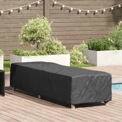 Accessoires Pour Meubles D'Extérieur-vidaXL Housse de Transat Uni Noir 74 x 210 x 40 cm tissu