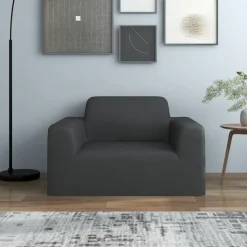 Décorations-vidaXL Housse extensible de canapé Jersey de polyester Anthracite