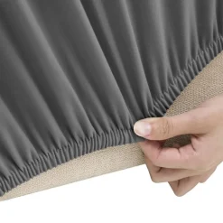 Décorations-vidaXL Housse extensible de canapé 2places Jersey polyester Anthracite