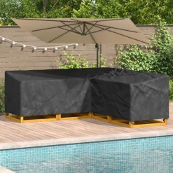 vidaXL Housse pour meubles Noir 235 x 235 x 85 cm Tissu Oxford 210D