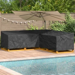 vidaXL Housse pour meubles Noir 270 x 270 x 80 cm Tissu Oxford 600D