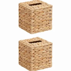 Accessoires De Salle De Bain-vidaXL Housses de boîte à tissues 2 pcs Jacinthe d'eau Naturel