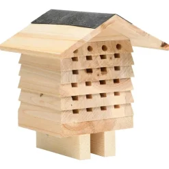 vidaXL Hôtel d'abeilles Bois de sapin massif 22x20x20 cm