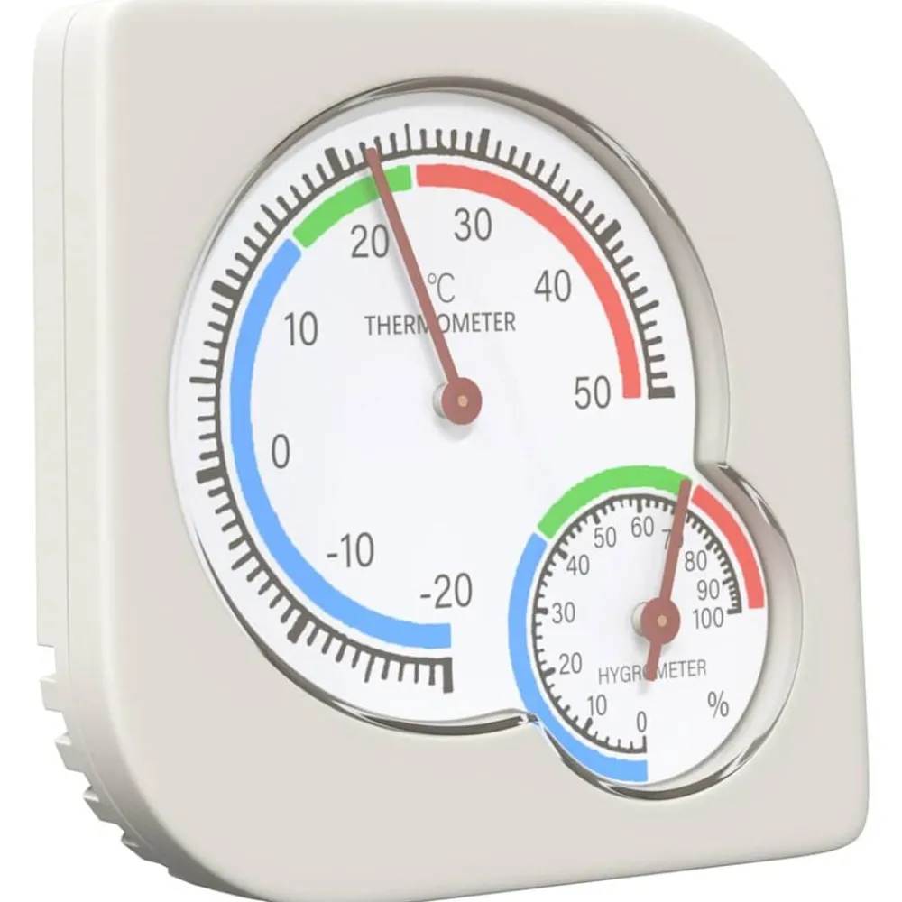vidaXL Hygromètre thermo Blanc 7,5 x 7,5 x 1,2 cm ABS