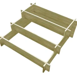 vidaXL Jardinière à 3 niveaux 90 x 90 x 35 cm Bois imprégné