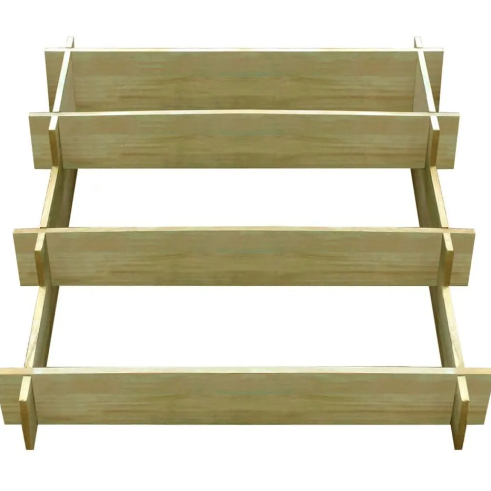 vidaXL Jardinière à 3 niveaux 90 x 90 x 35 cm Bois imprégné