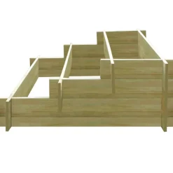 vidaXL Jardinière à 3 niveaux 90 x 90 x 35 cm Bois imprégné
