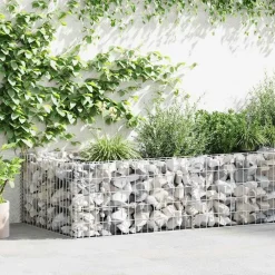 vidaXL Jardinière à gabion Acier galvanisé 180 x 90 x 50 cm