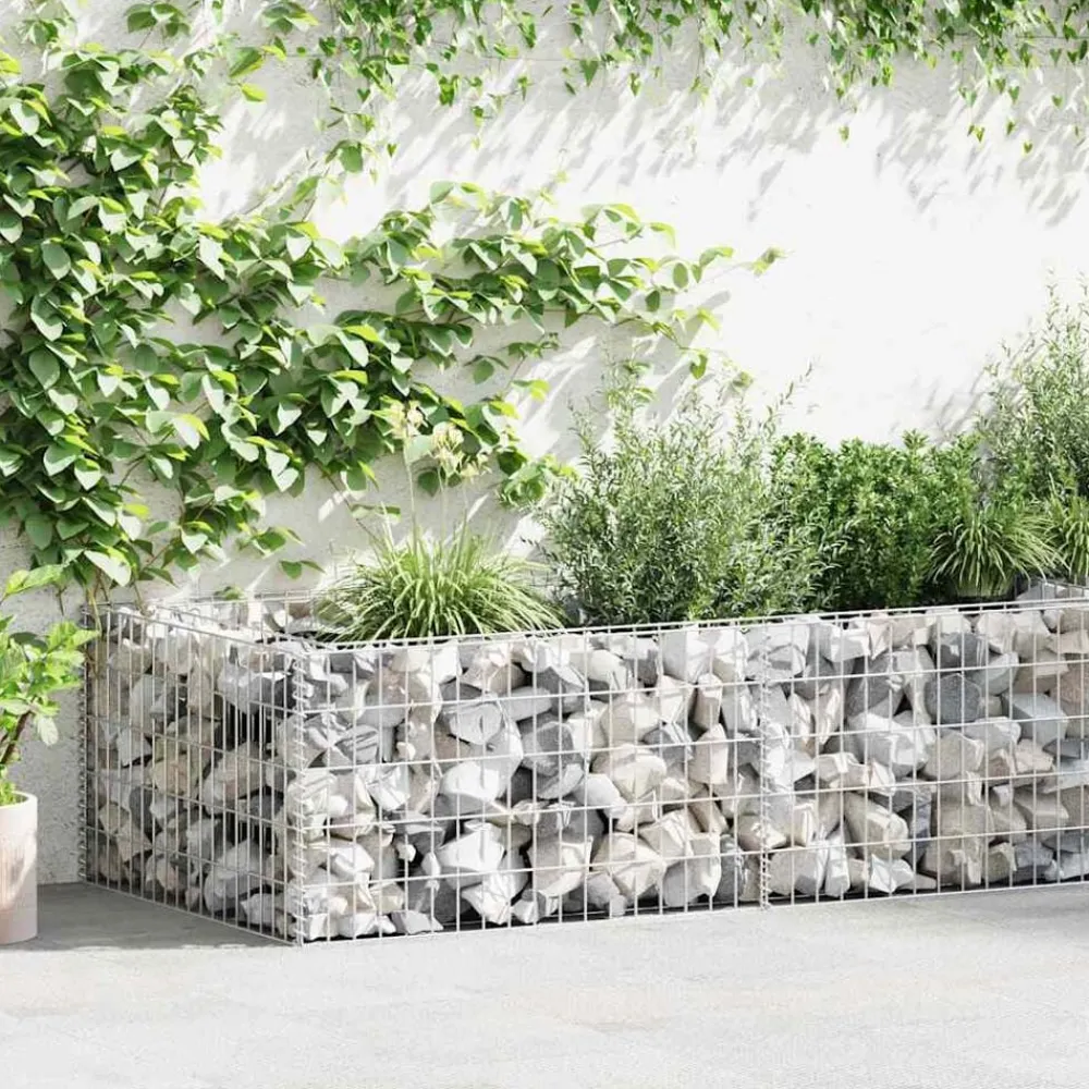 vidaXL Jardinière à gabion Acier galvanisé 180 x 90 x 50 cm