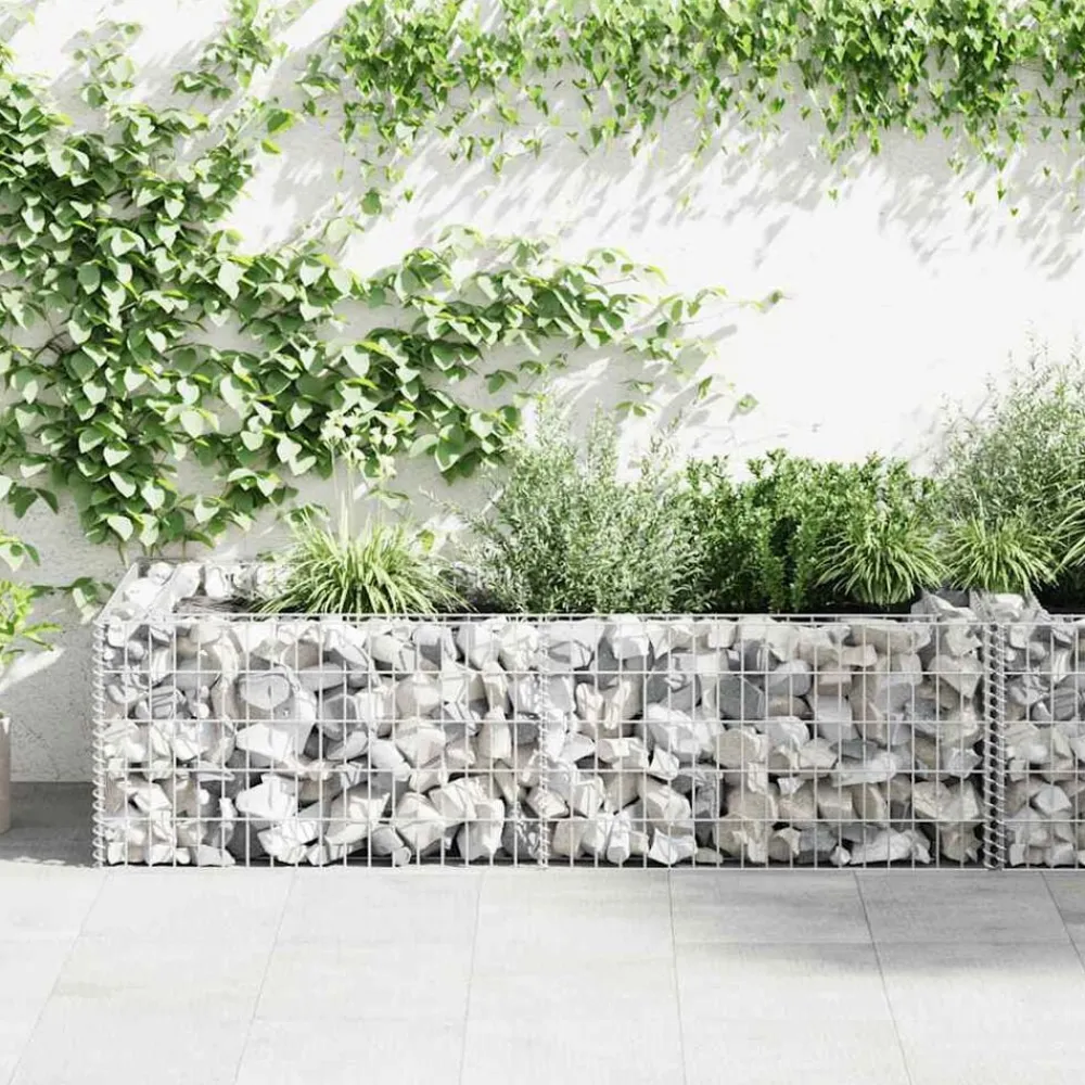 vidaXL Jardinière à gabion Acier galvanisé 180 x 90 x 50 cm
