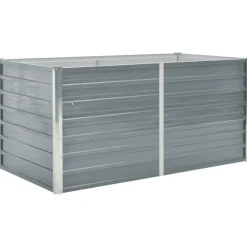 vidaXL Jardinière 160 x 80 x 77 cm Gris Acier galvanisé
