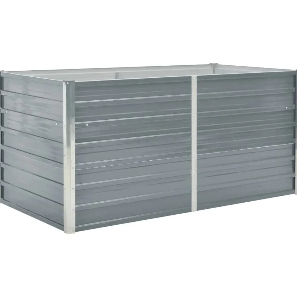 vidaXL Jardinière 160 x 80 x 77 cm Gris Acier galvanisé