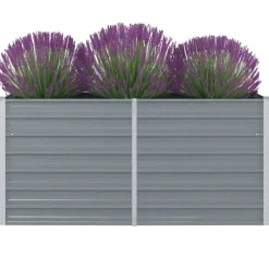 vidaXL Jardinière 160 x 80 x 77 cm Gris Acier galvanisé