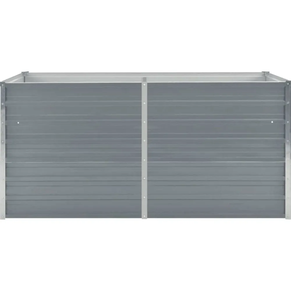 vidaXL Jardinière 160 x 80 x 77 cm Gris Acier galvanisé