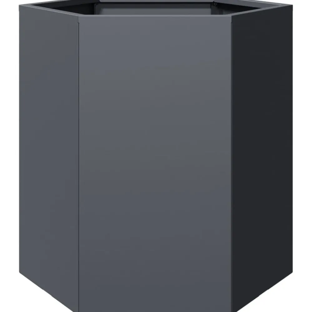 vidaXL Jardinière anthracite hexagone 46x40x45 cm acier