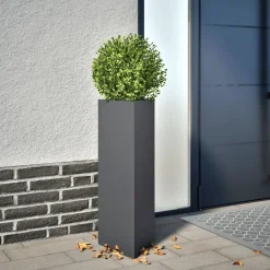Pelouses & Jardins-vidaXL Jardinière anthracite triangulaire 30x26x75 cm acier Acier/Anthracite