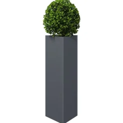 Pelouses & Jardins-vidaXL Jardinière anthracite triangulaire 30x26x75 cm acier Acier/Anthracite