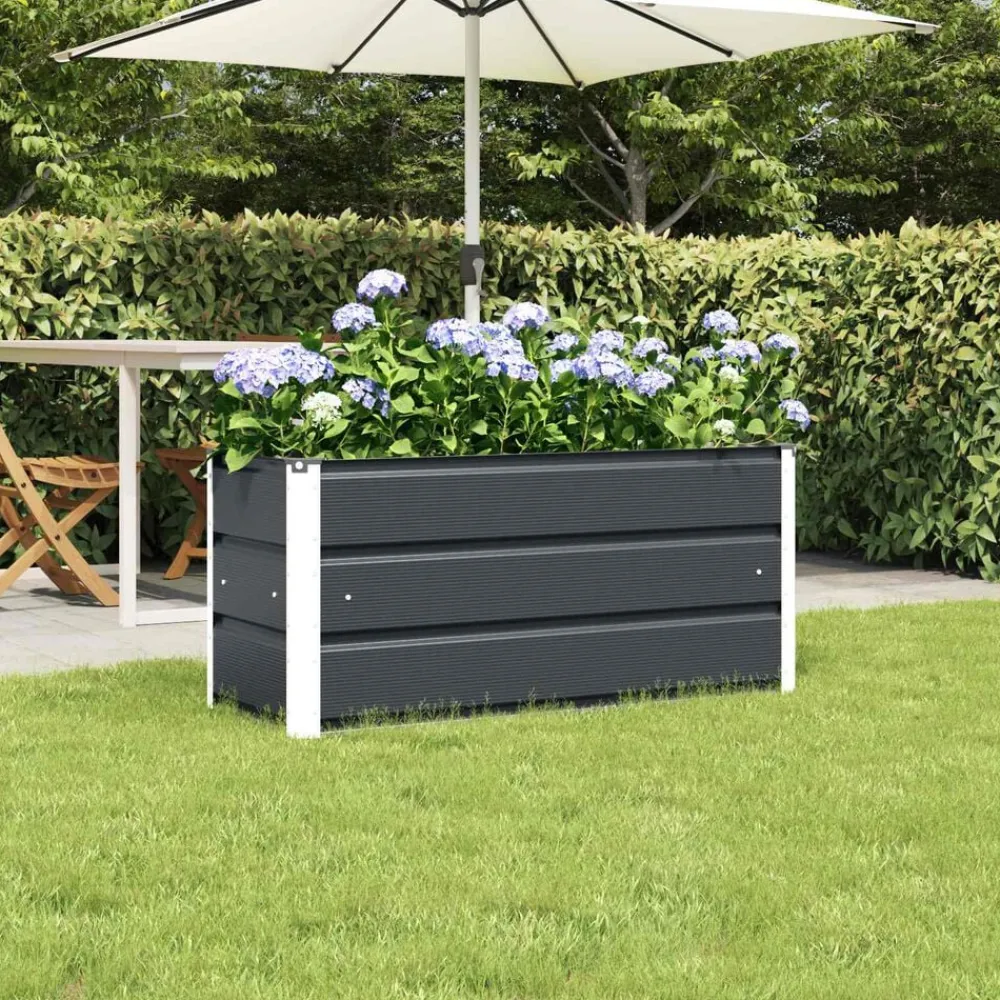 Pelouses & Jardins-vidaXL Jardinière 100 x 40 x 45 cm Acier Anthracite
